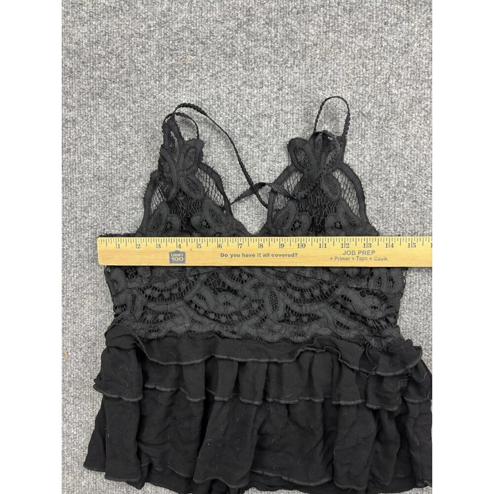 POL Black Lace Ruffle Tank Top - Picture 2 of 6